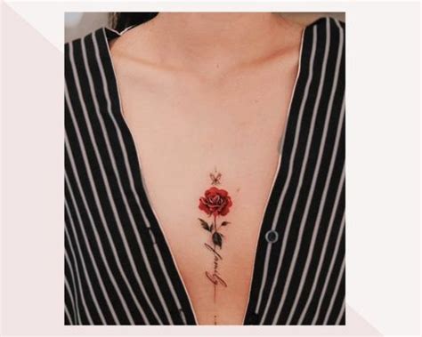 between chest tattoo female|In Between Chest Tattoo Female